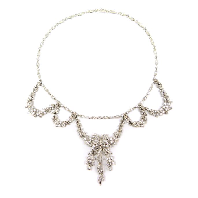 Early 20th centrury diamond garland swag necklace | MasterArt